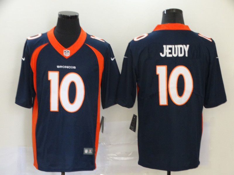 Men Denver Broncos 10 Jeudy Blue Nike Vapor Untouchable Stitched Limited NFL Jerseys